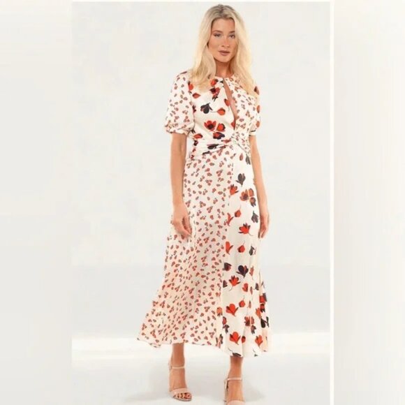 Self Portrait Leaves Motif Cocktail Dress. Size 0. - Picture 1 of 8